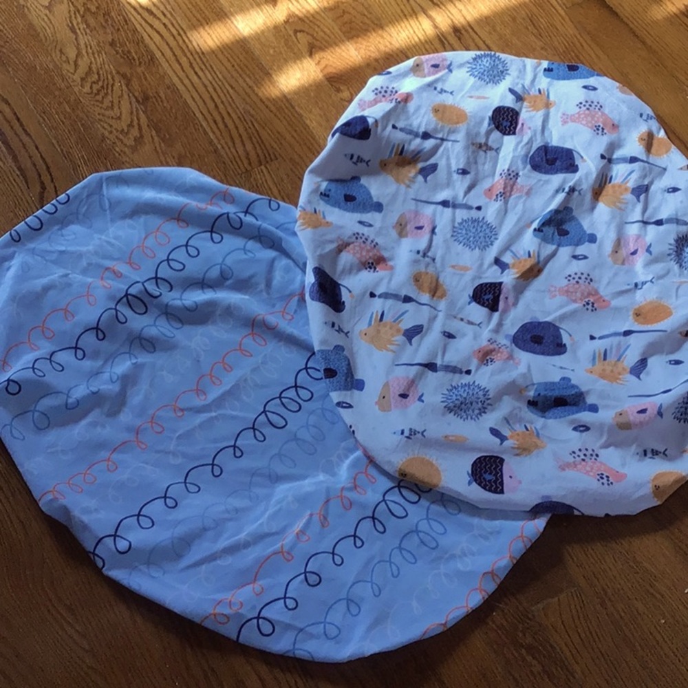 Two travel bassinet fitted sheets. Plush thick and snugly polyester sheets